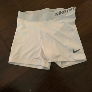 White nike pro shorts